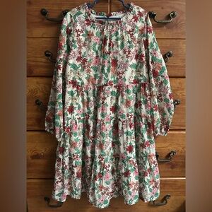 Crewcuts Holiday Floral Long Sleeve Dress Girls Size 10.